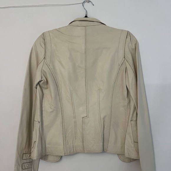 Cream Daniel Leather Jacket  New Label - Picture 3 of 4